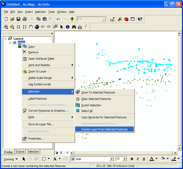 create a new shapefile in arcmap